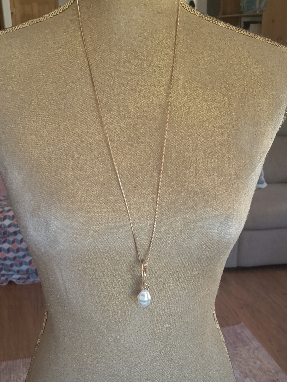 Gold Pearl Drop Necklace - Women Jewelry